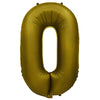 32 inch NUMBER 0 - METAL BALLOONS - VINTAGE GOLD - LA Balloons