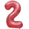 32 inch NUMBER 2 - METAL BALLOONS - CRIMSON RED - LA Balloons