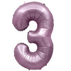 32 inch NUMBER 3 - METAL BALLOONS - PURPLE LILAC - LA Balloons