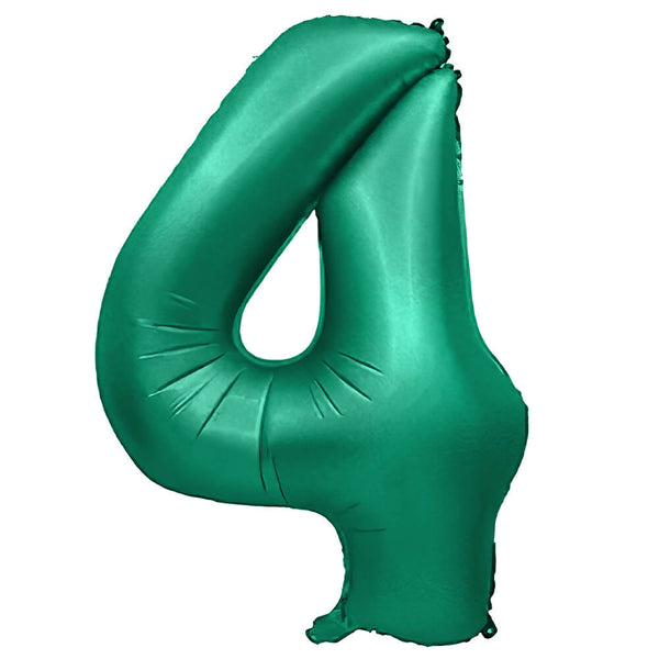 32 inch NUMBER 4 - METAL BALLOONS - GREEN - LA Balloons