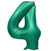 32 inch NUMBER 4 - METAL BALLOONS - GREEN - LA Balloons
