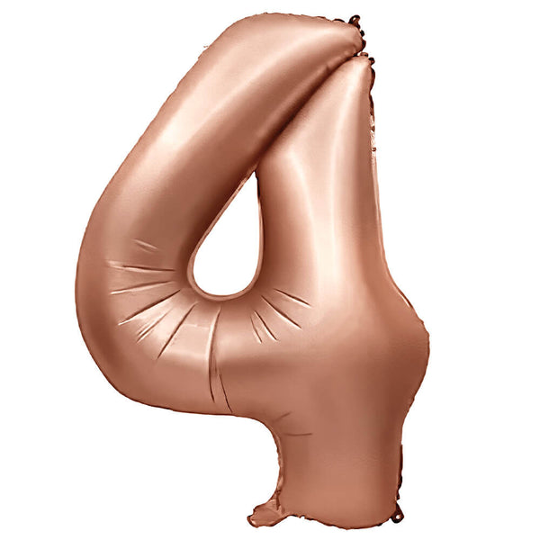 32 inch NUMBER 4 - METAL BALLOONS - ROSE GOLD - LA Balloons