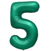 32 inch NUMBER 5 - METAL BALLOONS - GREEN - LA Balloons