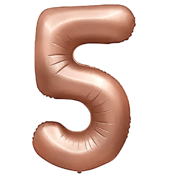 32 inch NUMBER 5 - METAL BALLOONS - ROSE GOLD - LA Balloons