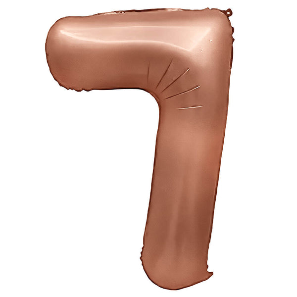 32 inch NUMBER 7 - METAL BALLOONS - ROSE GOLD - LA Balloons