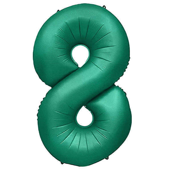 32 inch NUMBER 8 - METAL BALLOONS - GREEN - LA Balloons