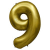 32 inch NUMBER 9 - METAL BALLOONS - VINTAGE GOLD - LA Balloons