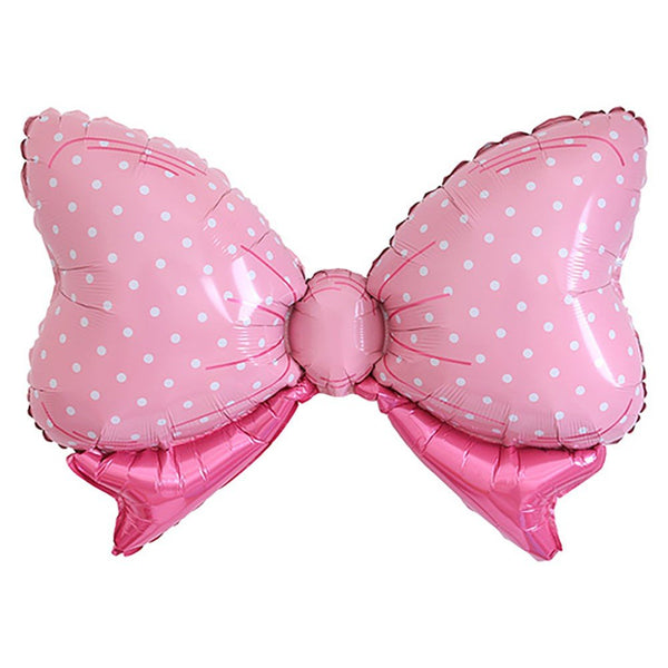 32 inch PINK BOW POLKA DOTS - LA Balloons