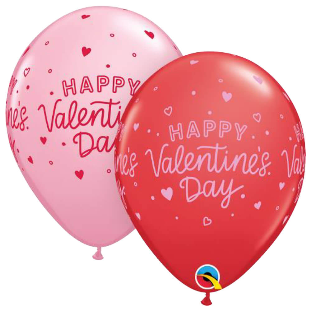Qualatex 11 inch VALENTINE'S LITTLE HEARTS Latex Balloons