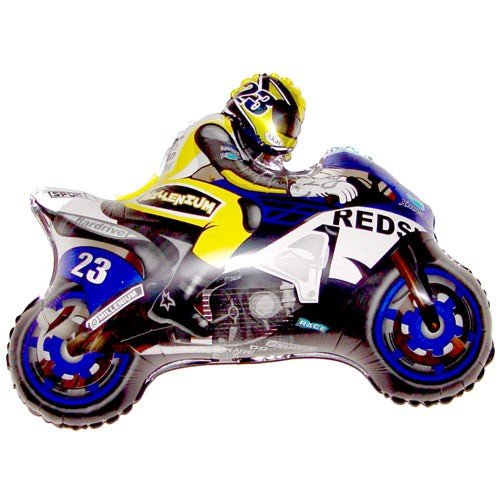 33 inch MOTOBIKE RACING - BLUE - LA Balloons