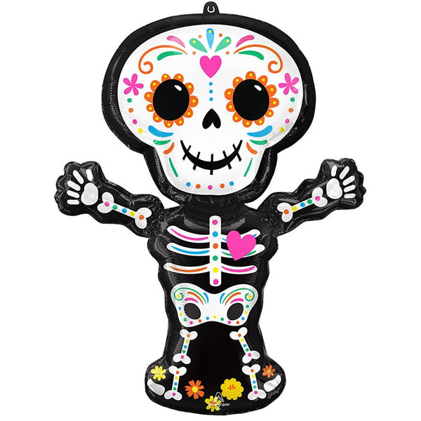 34 inch DAY OF THE DEAD STANDING SKELETON - LA Balloons