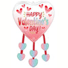 34 inch HAPPY VALENTINE'S DAY DIFFUSED OMBRE HEART DANGLERS - LA Balloons