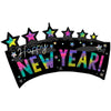 34 inch IRIDESCENT HAPPY NEW YEARS STAR BANNER - LA Balloons