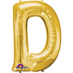 34 inch LETTER D - ANAGRAM - GOLD - LA Balloons