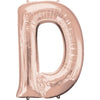 34 inch LETTER D - ANAGRAM - ROSE GOLD - LA Balloons