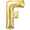 34 inch LETTER F - ANAGRAM - GOLD - LA Balloons
