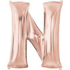 34 inch LETTER N - ANAGRAM - ROSE GOLD - LA Balloons