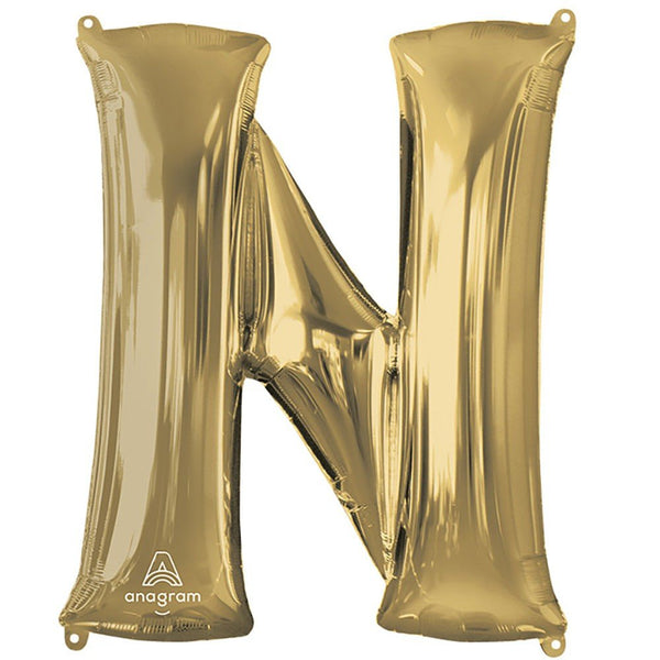 34 inch LETTER N - ANAGRAM - WHITE GOLD - LA Balloons