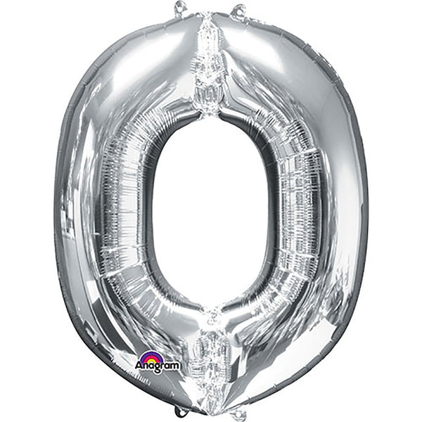 34 inch LETTER O - ANAGRAM - SILVER - LA Balloons