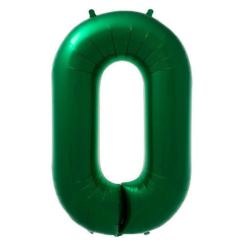 34 inch LETTER O / NUMBER 0 ZERO - GREEN - LA Balloons
