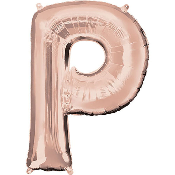 34 inch LETTER P - ANAGRAM - ROSE GOLD - LA Balloons