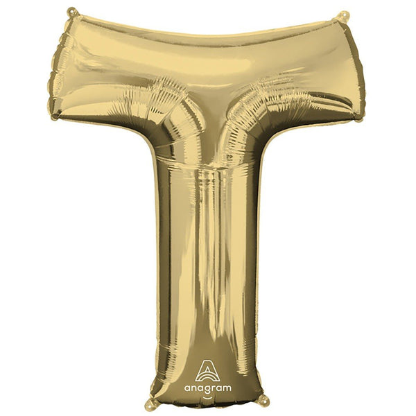 34 inch LETTER T - ANAGRAM - WHITE GOLD - LA Balloons