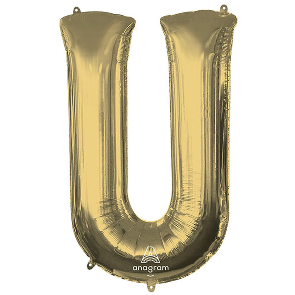 34 inch LETTER U - ANAGRAM - WHITE GOLD - LA Balloons