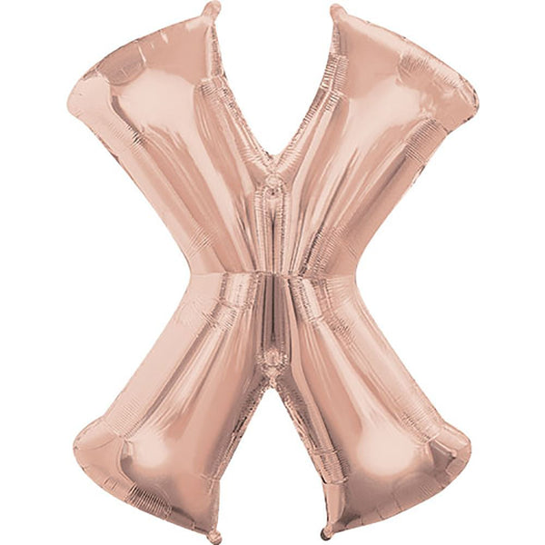 34 inch LETTER X - ANAGRAM - ROSE GOLD - LA Balloons