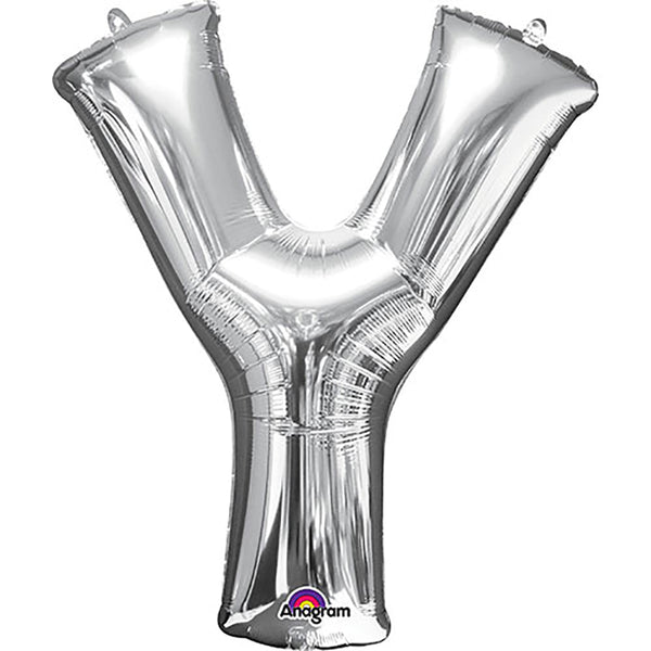 34 inch LETTER Y - ANAGRAM - SILVER - LA Balloons