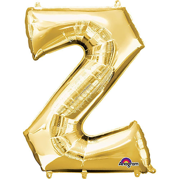 34 inch LETTER Z - ANAGRAM - GOLD - LA Balloons