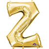 34 inch LETTER Z - ANAGRAM - GOLD - LA Balloons