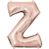 34 inch LETTER Z - ANAGRAM - ROSE GOLD - LA Balloons