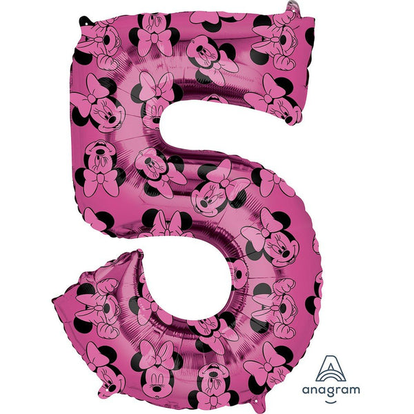 34 inch MINNIE MOUSE FOREVER NUMBER 5 - LA Balloons