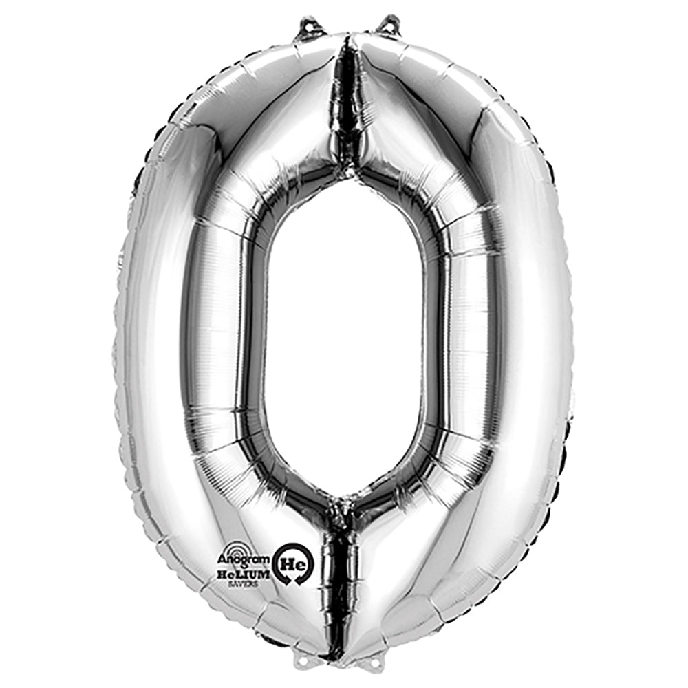 34 inch NUMBER 0 - ANAGRAM - SILVER