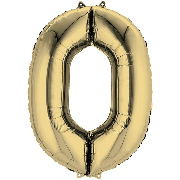 34 inch NUMBER 0 - ANAGRAM - WHITE GOLD - LA Balloons