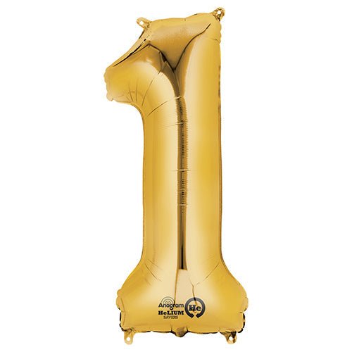 34 inch NUMBER 1 - ANAGRAM - GOLD - LA Balloons