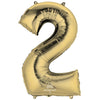 34 inch NUMBER 2 - ANAGRAM - WHITE GOLD - LA Balloons