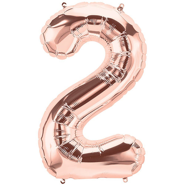 34 inch NUMBER 2 - NORTHSTAR - ROSE GOLD - LA Balloons