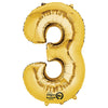 34 inch NUMBER 3 - ANAGRAM - GOLD - LA Balloons