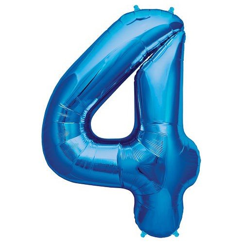34 inch NUMBER 4 - NORTHSTAR - BLUE - LA Balloons