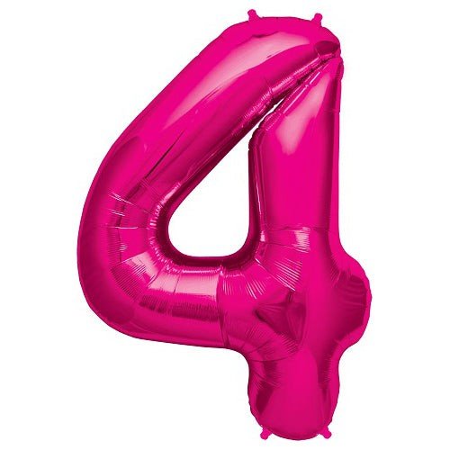 34 inch NUMBER 4 - NORTHSTAR - MAGENTA - LA Balloons