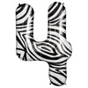 34 inch NUMBER 4 - NORTHSTAR - ZEBRA - LA Balloons