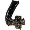 34 inch NUMBER 4 - OAKTREE - SPARKLING FIZZ HOLOGRAPHIC BLACK - LA Balloons