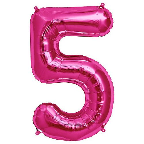 34 inch NUMBER 5 - NORTHSTAR - MAGENTA - LA Balloons