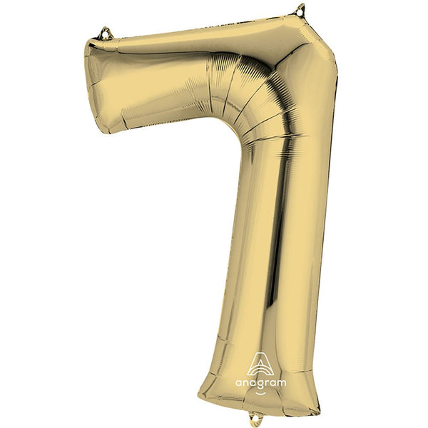 34 inch NUMBER 7 - ANAGRAM - WHITE GOLD - LA Balloons
