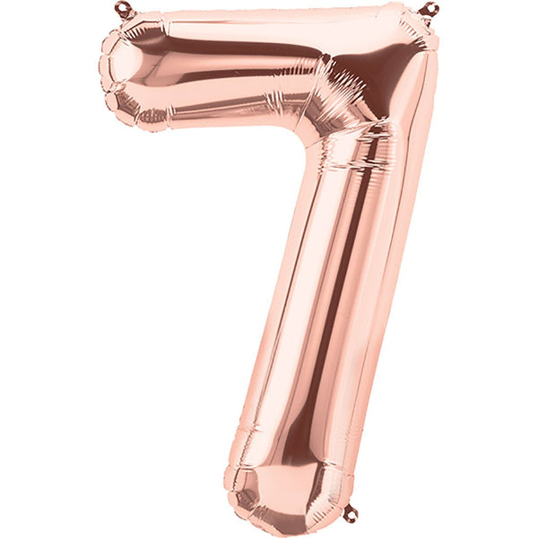 34 inch NUMBER 7 - NORTHSTAR - ROSE GOLD - LA Balloons