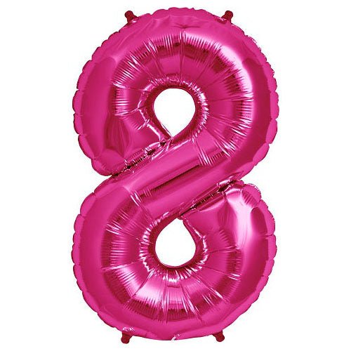 34 inch NUMBER 8 - NORTHSTAR - MAGENTA - LA Balloons