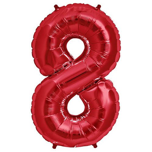 34 inch NUMBER 8 - NORTHSTAR - RED - LA Balloons