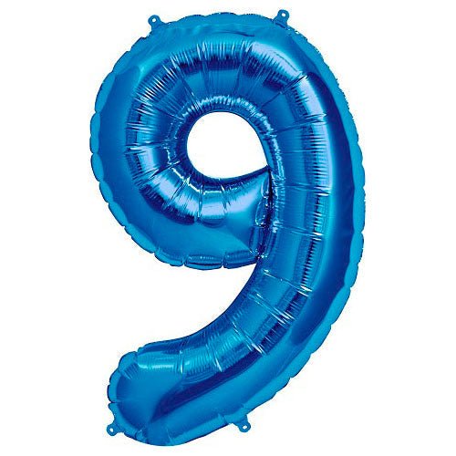 34 inch NUMBER 9 - NORTHSTAR - BLUE - LA Balloons