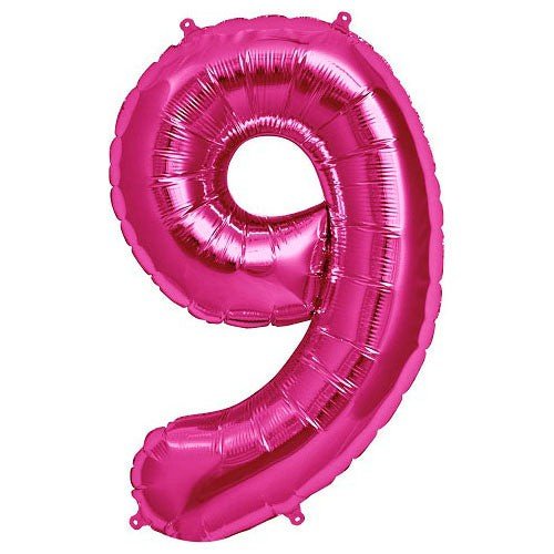 34 inch NUMBER 9 - NORTHSTAR - MAGENTA - LA Balloons